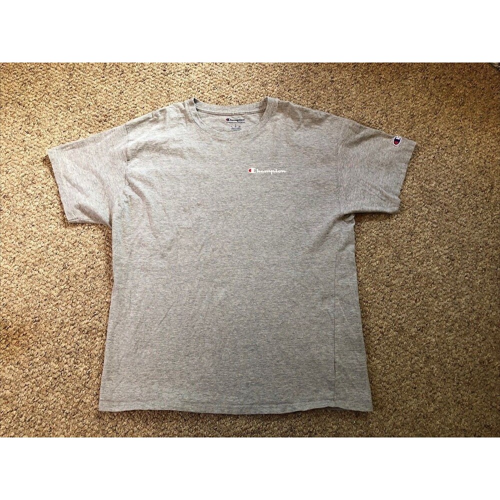 Champion Authentic Light Gray T Shirt Men’s Size Large Embroidered Logo